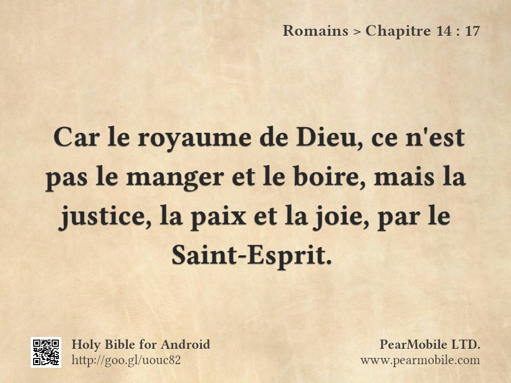 Romains, Chapitre 14:17